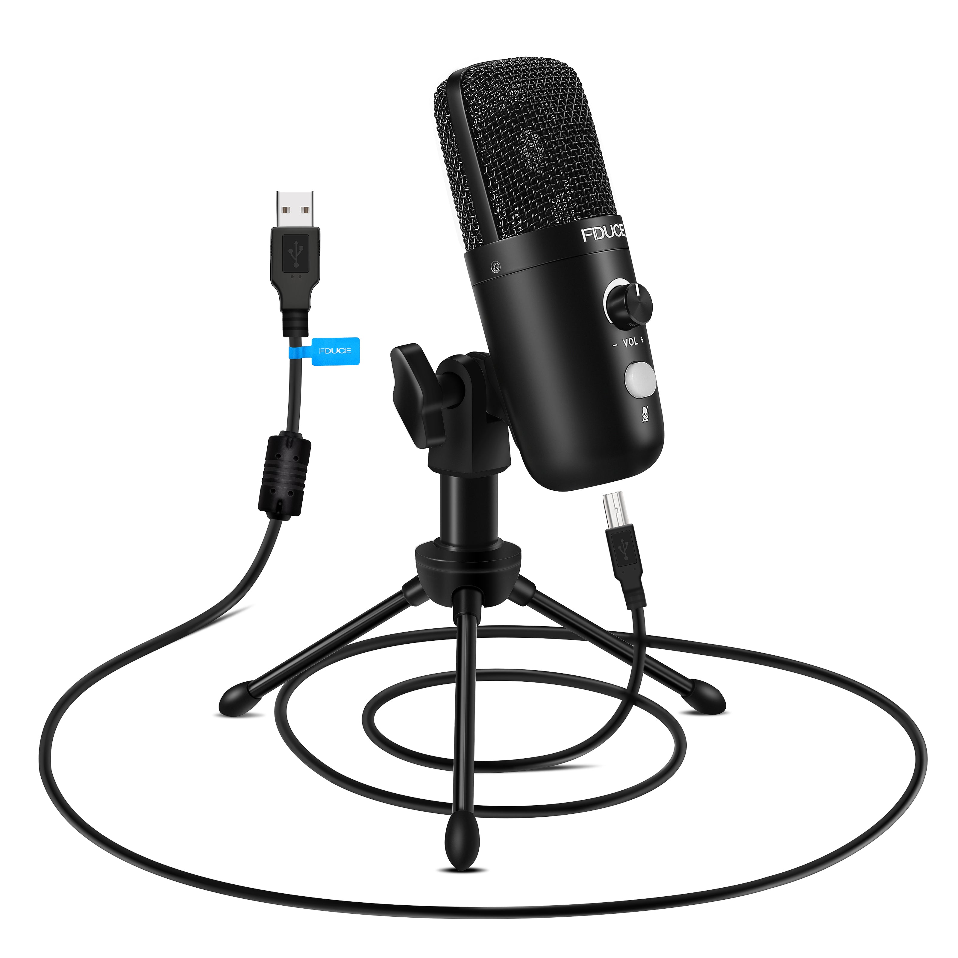 FDUCE Micrófono USB de computadora para conectar y usar, micrófono  profesional de estudio para PC, con trípode para juegos, transmisión,  podcast